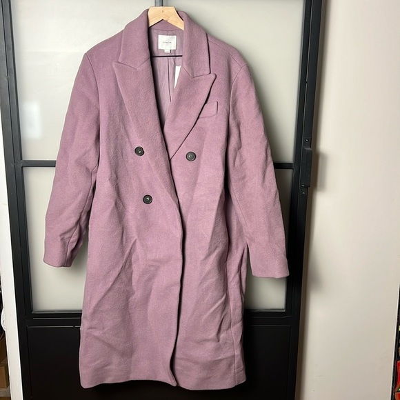 VINCE Double-Breasted Brushed Wool Coat Size XL NWT